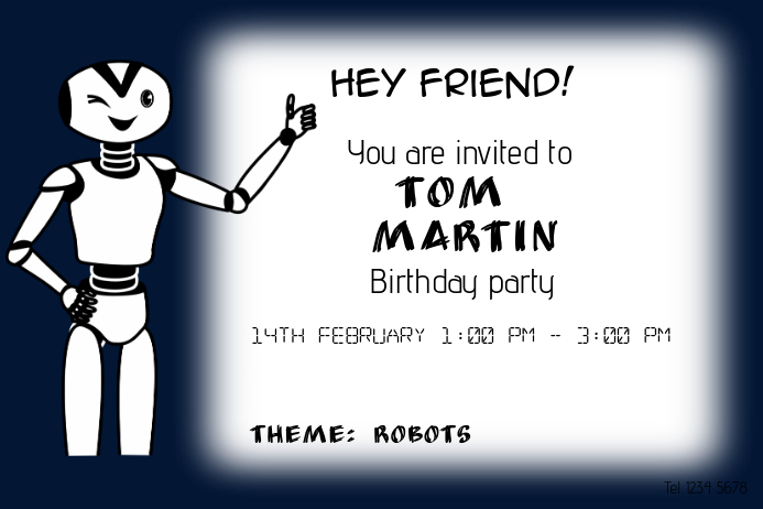 Garcon Robot Theme Fete D Anniversaire Invitations Modele Paysage Postermywall Garcon Robot Theme Fete D Anniversaire Invitations Modele Paysage Postermywall