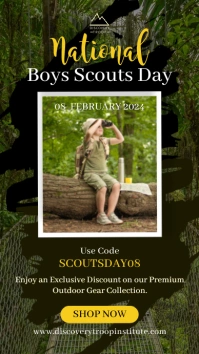 Boy Scouts Day Flyer Instagram Story template