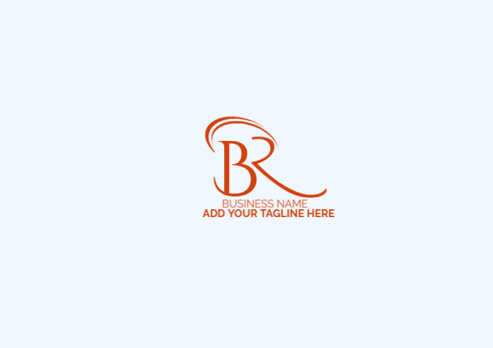 BR logo letter orange design Instagram post A2 template