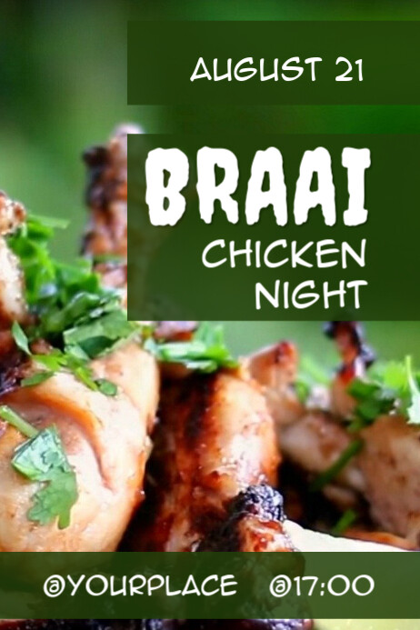 Braai chicken night Plakkaat template