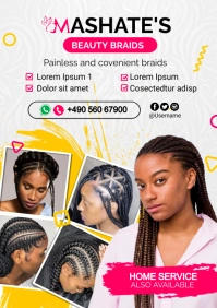 braids flyer A5 template