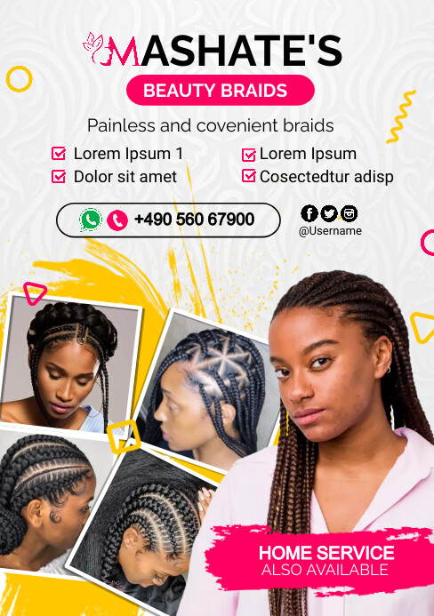 Braids Flyer Template PosterMyWall