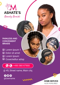 braids flyer A5 template