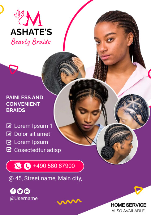 Braids Flyer Template PosterMyWall