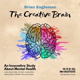 Brain Watercolor Splash Square Video template