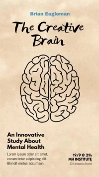 Brain Watercolor Splash Template Digital Display (9:16)