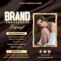 Luxury Gold Brand Ambassador Request Instagram Post Flyer Instagram-opslag template