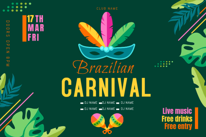 Karnaval Poster şablonu ücretsiz Indir