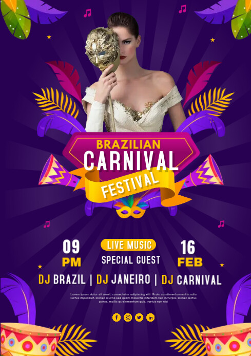Festival Karnaval Brazilian Templat | PosterMyWall