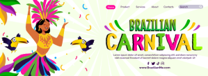 Brazilian Carnival Landing Page Facebook-coverfoto template