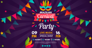 Brazilian Carnival Party Banner Facebook 共享图片 template