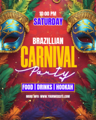 Brazilian Carnival Party Instagram Portrait template