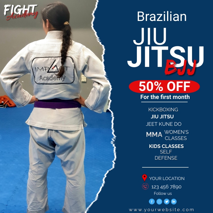 Brazilian Jiu Jitsu Instagram Post template