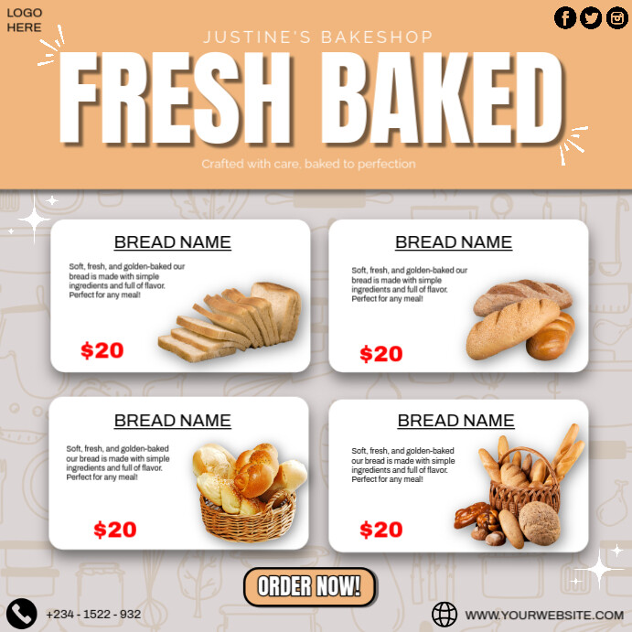 bread ads catalog Template PosterMyWall