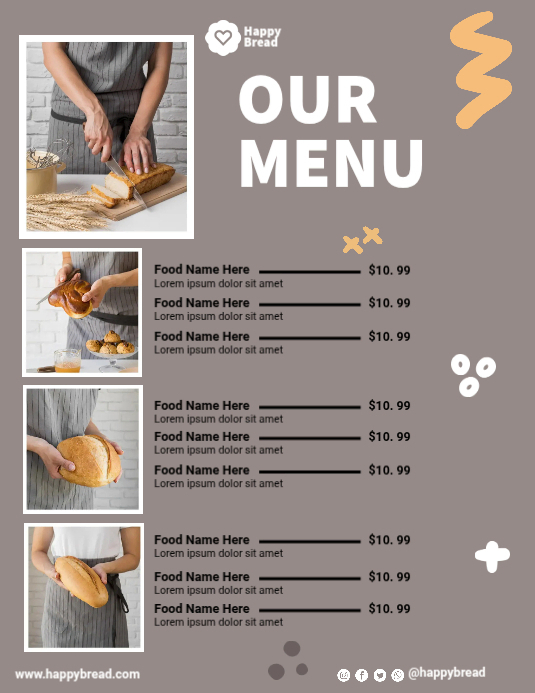 Bread Menu Template | PosterMyWall