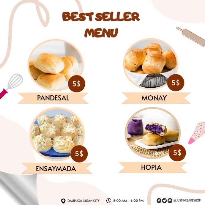 BREAD MENU POSTER template