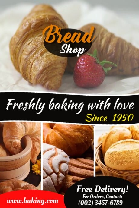 bread shop Affiche template