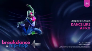 Breakdance Hip-Hop Dance Classes Ad Ekran reklamowy (16:9) template