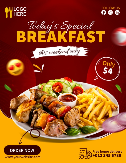 Copy of Breakfast Ads | PosterMyWall