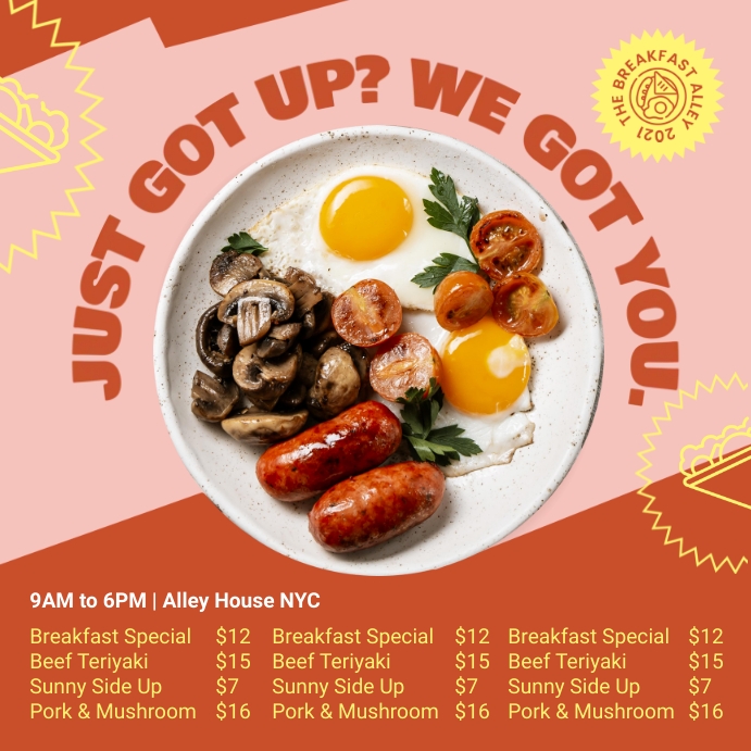 Breakfast ADS Template | PosterMyWall