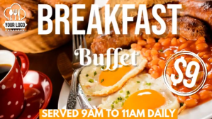 Breakfast Buffet Animated Template Ekran reklamowy (16:9)