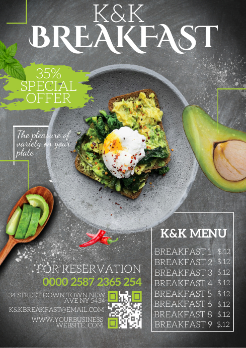 BREAKFAST Template | PosterMyWall