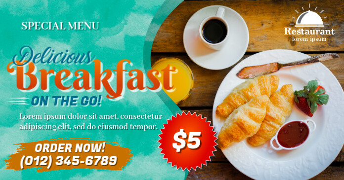Breakfast Facebook Ad Template | PosterMyWall