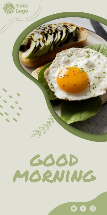 Breakfast Food Ads Roll Up Banner 3' × 6' template
