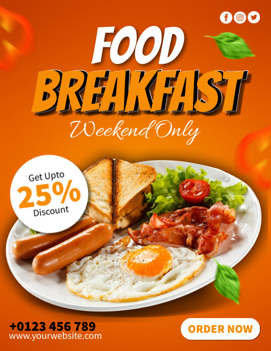 Breakfast Food Ads Template | PosterMyWall