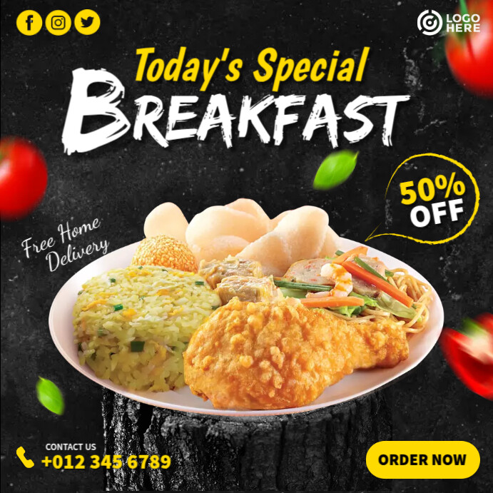 Breakfast Food Ads Template | PosterMyWall