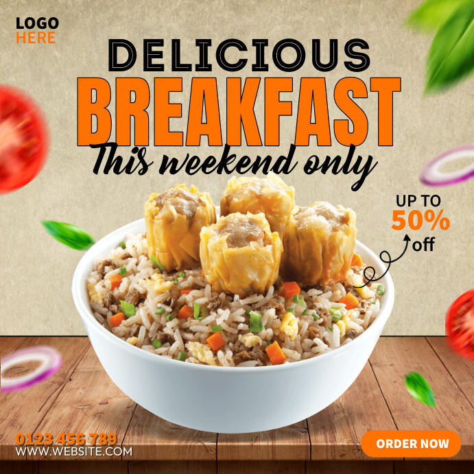 Breakfast Food Ads Template | PosterMyWall