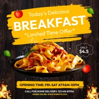 Breakfast Food menu Kwadrat (1:1) template