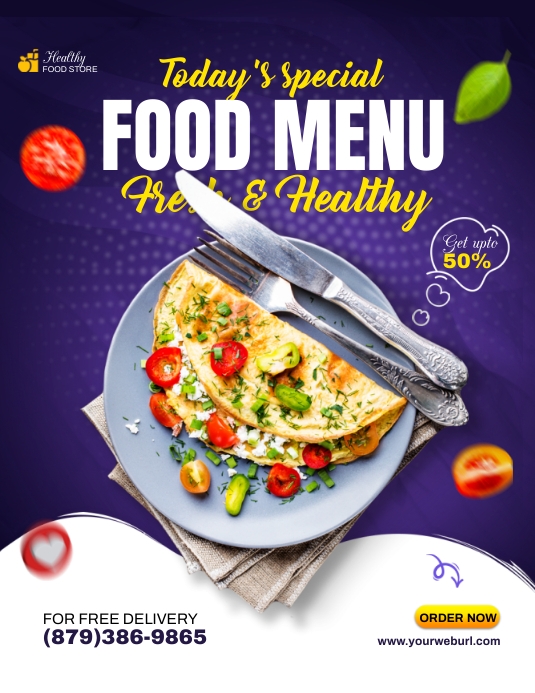 Breakfast Food Poster Template | PosterMyWall