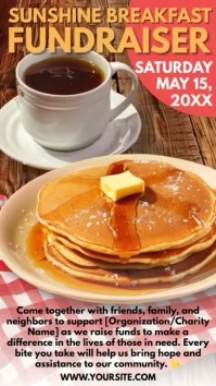 Breakfast fundraiser, brunch event, breakfast Instagram Story template