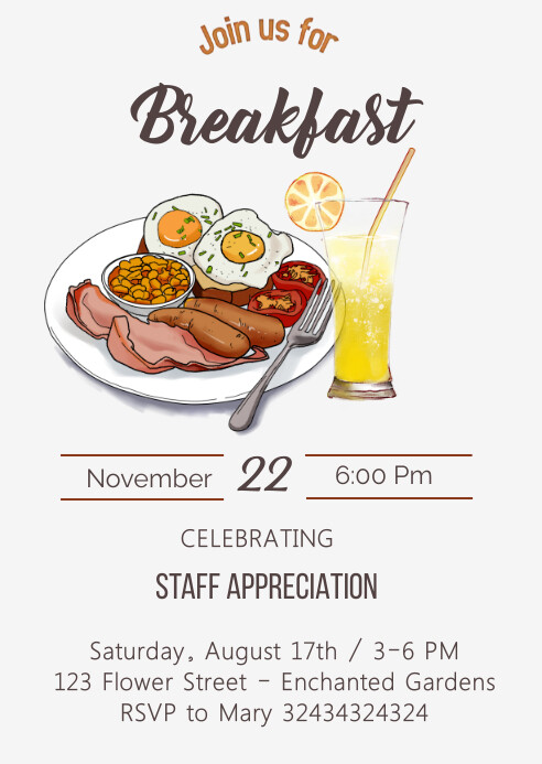 Free Printable Breakfast Invitation Templates Free Customizable