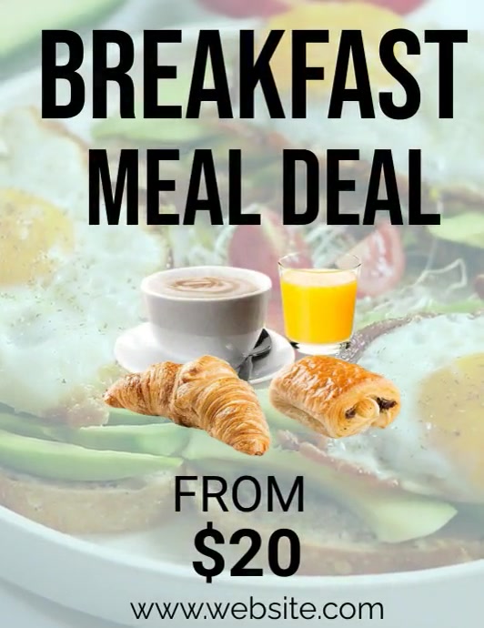 breakfast meal flyer, breakfast meal deal fl Template | PosterMyWall