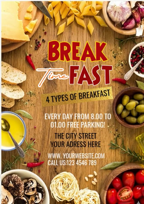 breakfast meals Templat | PosterMyWall