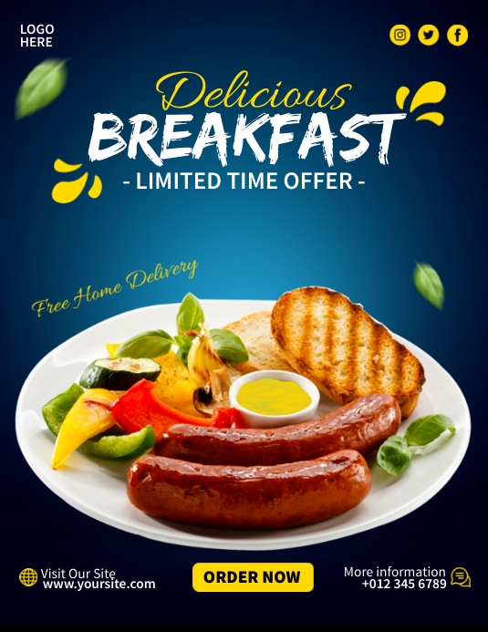 Breakfast Menu Ads Template | PosterMyWall