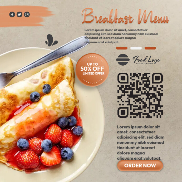 Copy of Breakfast Menu Ads | PosterMyWall