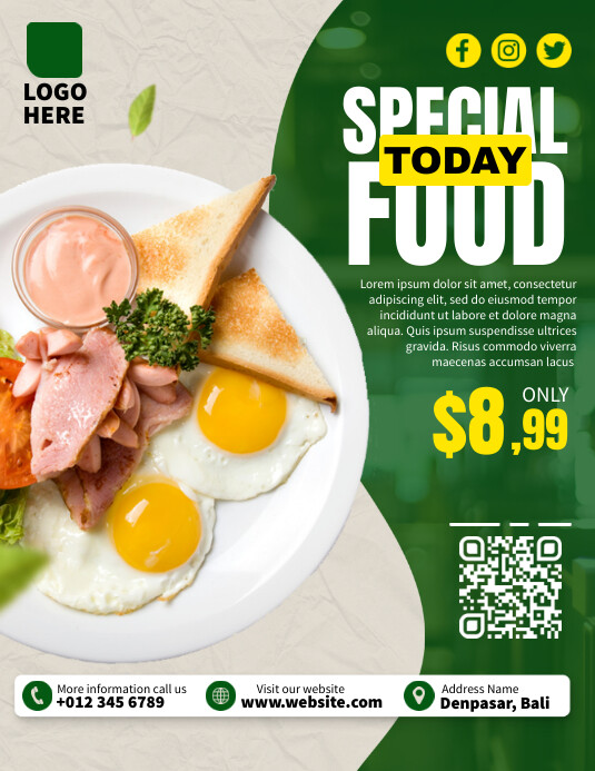 Breakfast Menu Ads Template | PosterMyWall
