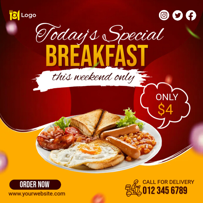 Breakfast Menu Ads Template | PosterMyWall