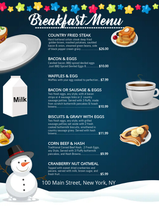 Breakfast Menu Template | PosterMyWall