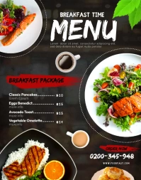 Breakfast menu design template Póster/Tablero