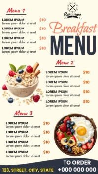 Breakfast Menu Digital Display (9:16) template