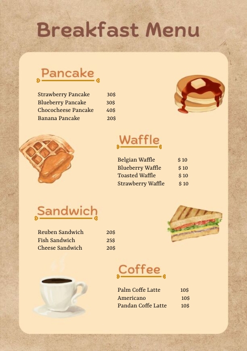 Breakfast Menu Template | PosterMyWall