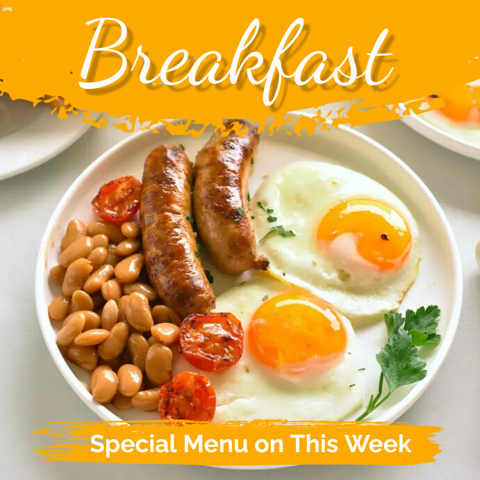 breakfast menu Message Instagram template