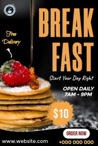 Breakfast Menu Flyer Poster template