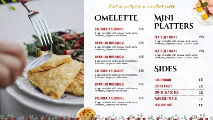 Breakfast Menu Template - Digital Menu | PosterMyWall