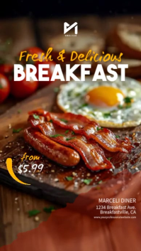 Breakfast Restaurant Instagram Story 9:16 Template