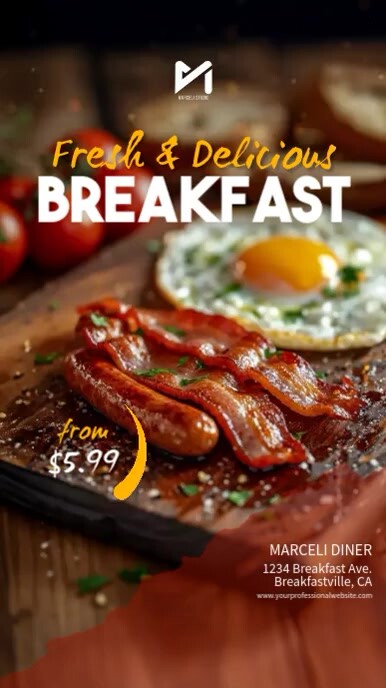 Breakfast Offer Ad Social Media Template | PosterMyWall